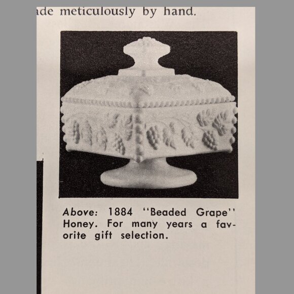 Westmoreland “Beaded Grape” Hand Painted Milk Glass Trinket Box - Picture 9 of 9